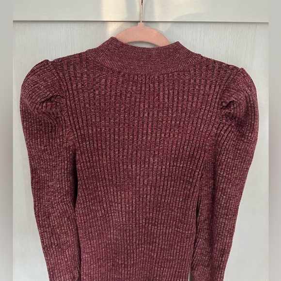 Women's High Neck Pullover Sweater - Who What Wear Wine Red - Picture 6 of 7